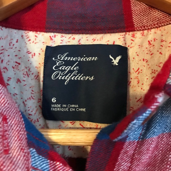 American Eagle Outfitters Plaid Shirt Size 6 Small - Picture 3 of 3